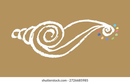 Closeup of editable hand drawing of traditional rangoli design element illustrations.