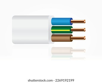 Closeup of electrical wire vector on a white background.