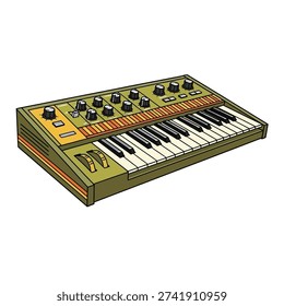 Closeup of electronic keyboard synthesizer