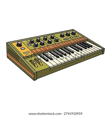 Closeup of electronic keyboard synthesizer