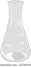 Close-up of Erlenmeyer flask with reflections. Illustration made January 15th, 2025, Zurich, Switzerland.