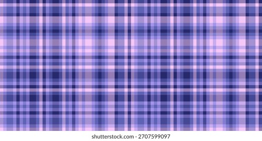 Close-up fabric texture plaid, wallpaper check seamless background. Show tartan pattern textile vector in blue and indigo colors palette.