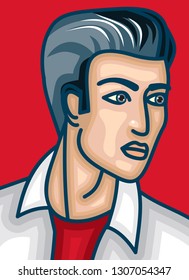 Close-up face of a cartoon man
