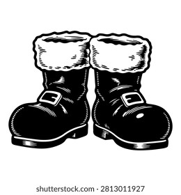 Close-up of fashionable winter boots featuring fur trim, buckles, and sturdy soles, ideal for cold weather and snowy conditions.
