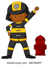 Bombero de seguridad vestido con ropa de protección parado al lado de la tubería