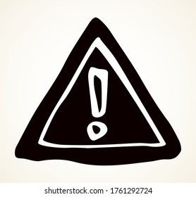 Closeup flat aware car way notice ahead roadsign logo element set. Outline black hand drawn safe city highway site guard protect rule design sketch silhouette doodle cartoon line style white text spac