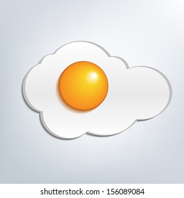 Close-up of fried egg, eps10 vector