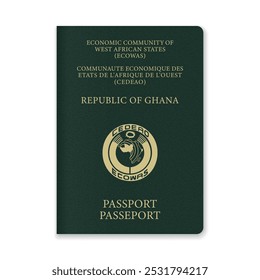 Nahaufnahme einer Ghana-Passabdeckung 