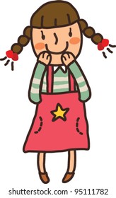 closeup of girl standing