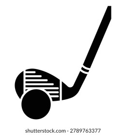 Close-up of a golf iron club placed behind a Titleist golf ball on a green grass field during a sunny morning, vector black