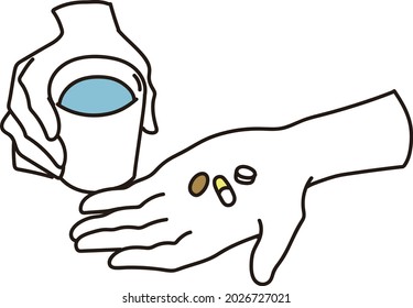 Close-up of hand with medicine