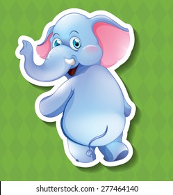 Closeup happy elephant turning the head