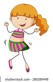 Closeup happy girl dancing alone
