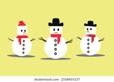 A close-up of a happy snowman