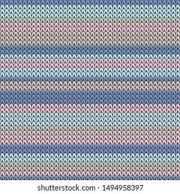 Closeup horizontal stripes knitted texture geometric vector seamless. Jumper knitwear fabric print. Norwegian style seamless knitted pattern. Abstract xmas wallpaper.