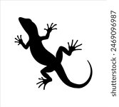 Closeup house lizard silhouette isolated on white background. Lizard icon vector illustration design.