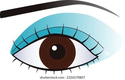 Close-up of a human eye with makeup