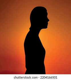 silueta humana de primer plano en perfil lateral