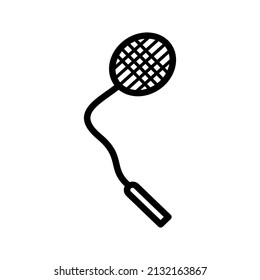 Close-up icon badminton racket, isolated on white background.