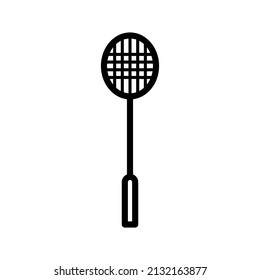 Close-up icon badminton racket, isolated on white background.