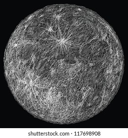 closeup illustration of huge full moon.