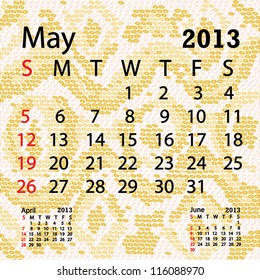 closeup illustration of a patterned albino snake skin background for may 2013 calendar.