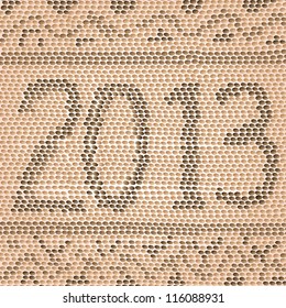 closeup illustration of a patterned snake skin with year 2013 text.