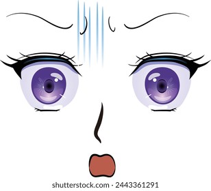 Ilustración en primer plano de una cara sorprendida.