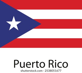 A close-up image of the flag of Puerto Rico featuring the red, white, and blue colors with a single white star.