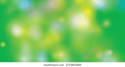Una Imagen de primer plano de un efecto bokeh verde con varios tamaños de puntos brillantes dispersos por todo el marco. El fondo es predominantemente verde con una apariencia suave y borrosa, creando una sensación de profundidad y vitalidad.