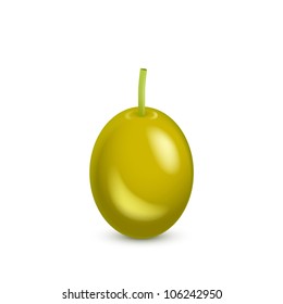 close-up image of olive isolated on white