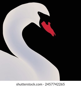 A closeup image of a swan's head and neck is featured in an illustration with ample space for text.