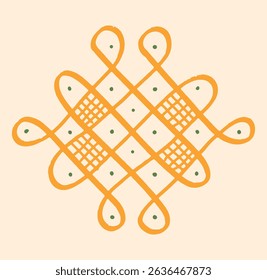 Closeup of Indian Rangoli Kolam and celebrate the upcoming festival with this minimalist rangoli designs.