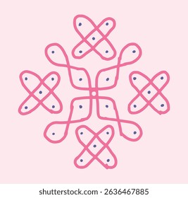 Closeup of Indian Rangoli Kolam and celebrate the upcoming festival with this minimalist rangoli designs.