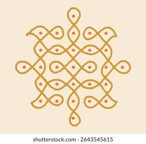 Closeup of Indian Rangoli Kolam and celebrate the upcoming festival with this minimalist rangoli designs.