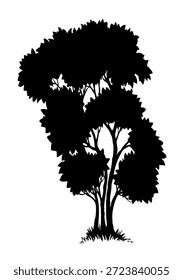 Closeup tinta caneta mão desenhado verde jardim grama grosso galho eco vida cena logotipo design estilo retro artista. Scenic vista exterior queda flor flor botão céu lápis arte carta branco cartão texto espaço