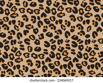 Closeup Leopard skin pattern background.Vector illustration