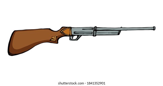 Vieja pistola de madera. Dibujo de vectores