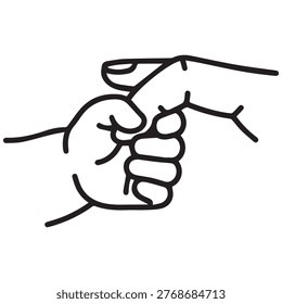 Close-up line of two hands, one holding the other firmly, symbolizing support, grip, or assistance.keywords: hands