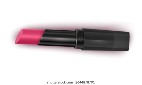 Close-up of a lipstick with a tube and red lipstick