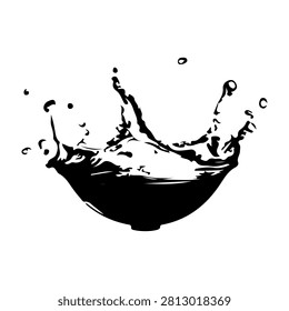 Close-up of a liquid splash captured mid-air, showcasing fluid dynamics and motion in a high-speed photograph.