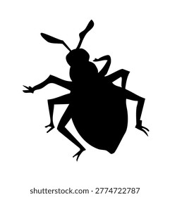 Closeup macro outline view small wild isolat white head leg sucker epidemy harm garden natur plant fauna life health care hygiene. Dark black line hand drawn biology logo dirty danger sick ill dust cimex bible Moses god egypt story cartoon art sketch