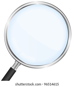 Closeup of a magnifying glass, vector eps10 illustration