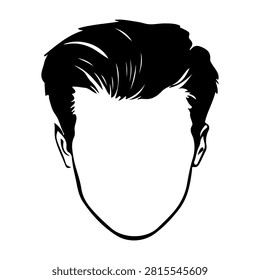 Close-up of a man's hairstyle featuring a modern pompadour with sleek, well-groomed hair and a clean hairline, emphasizing grooming and fashion.