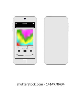 Close-up for mobile device design. Digital gadget. White background.