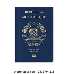 Close-up of a Mozambique passport cover