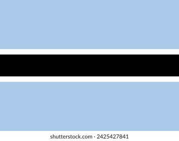 Close-up of national blue white and black flag of African country of Botswana. Illustration made February 14th, 2024, Zurich, Switzerland.