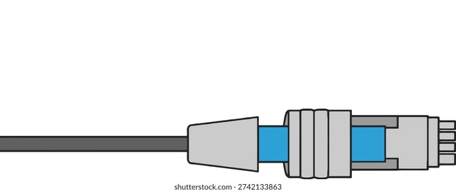 Close-up of a network cable connector, symbolizing connectivity, data transfer, internet, and modern technology infrastructure.