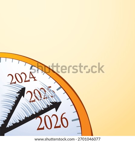 Closeup old 2025 late work chase age black tick flow wind date draw art design. Job busy race second logo icon sign white wall screen face round frame greet card cartoon art draw event idea text space