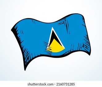 Closeup old retro blue color vintage sea st land city day war unity silk wave wind shape view white sky text space. Hand drawn black cartoon web art elect unit sport ensign logo label frame badge set